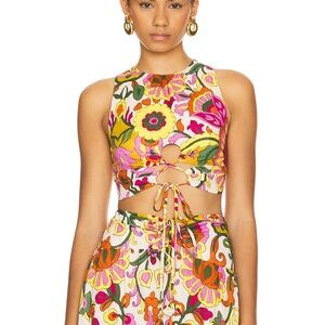 Misa Los Angeles Floral Crop Top - Multicolor